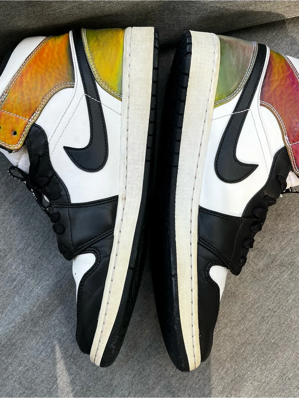 Nike Air Jordan 1 Mid SE Heat Reactive Black White Shoes Mens Size 12 DM7802-100